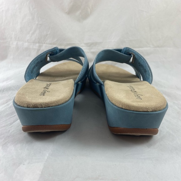 EASY STREET Sayre Woman’s Sandals Denim Round Toe Wedge Slip On Shoes 10 M. New - Picture 8 of 14